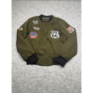 Casting Jacket Womens Small Bomber Patch Route 66 State Champions‎ Butterfly DJ